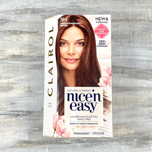 NWT Clairol Nice ‘n Easy 5M Medium Mahogany Brown Permanent Hair Color Box NIB - Picture 2 of 9